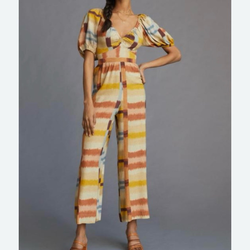 NEW Anthropologie Ranna Gill Linen Jumpsuit Size S